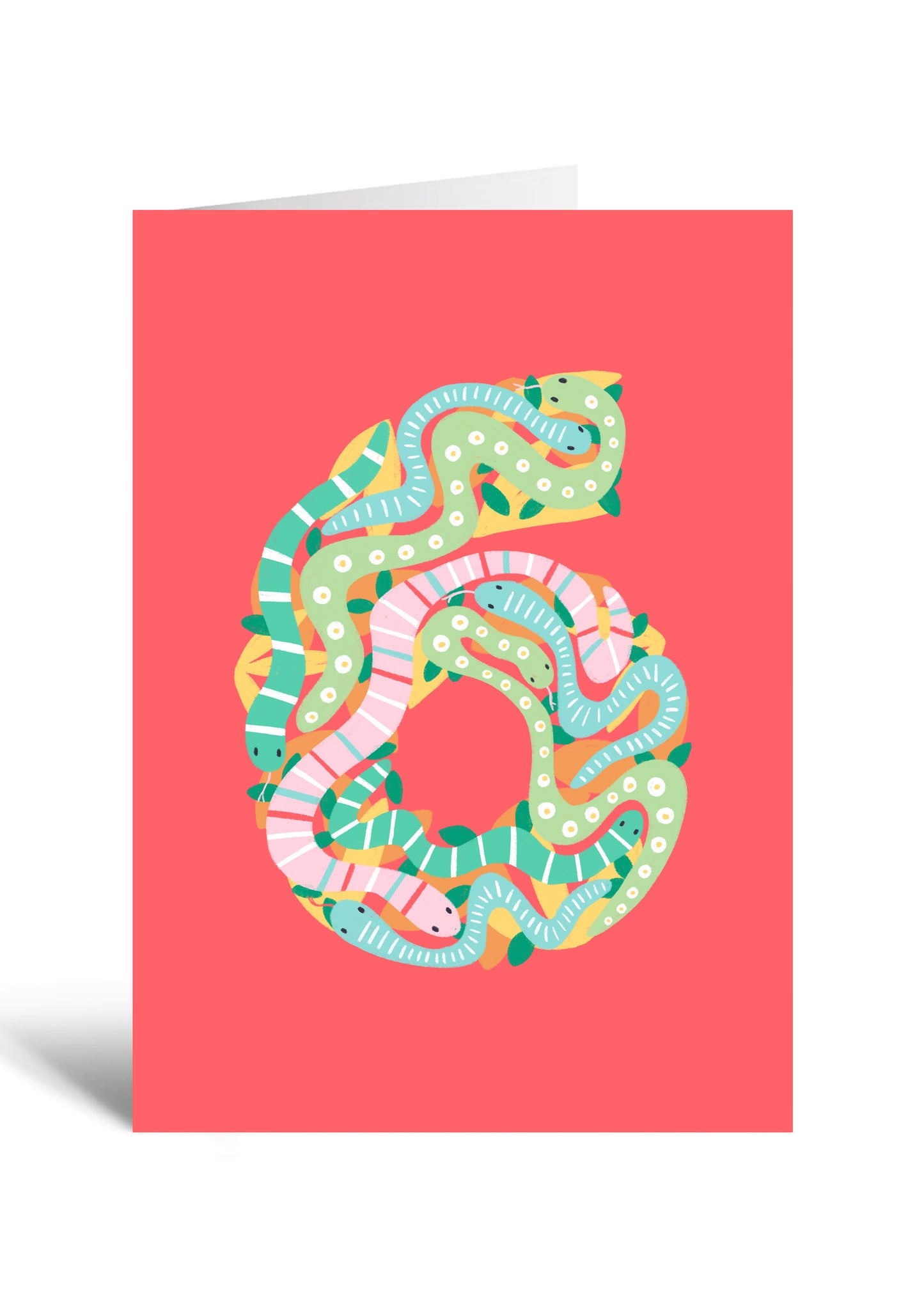 6th Birthday Snakes Age Card