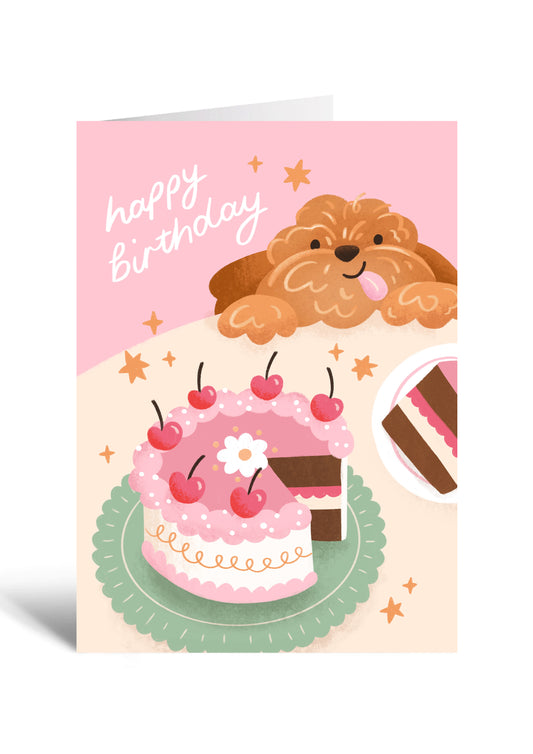 Cockapoo Cake Birthday Card