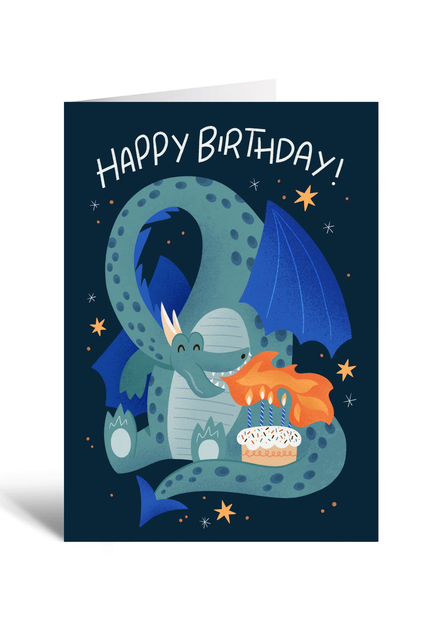 Dragon & Cake Birthday Card